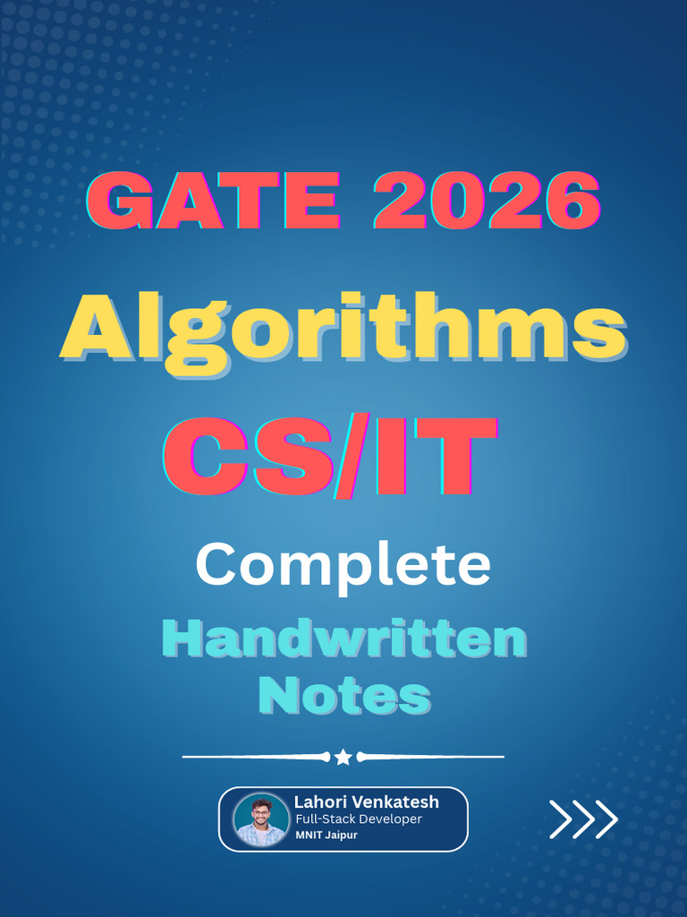 GATE 2026 CS_IT Algorithms Handwritten Notes | PDF