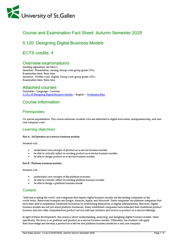 Designing Digital Business Models HSG | PDF | Business Model