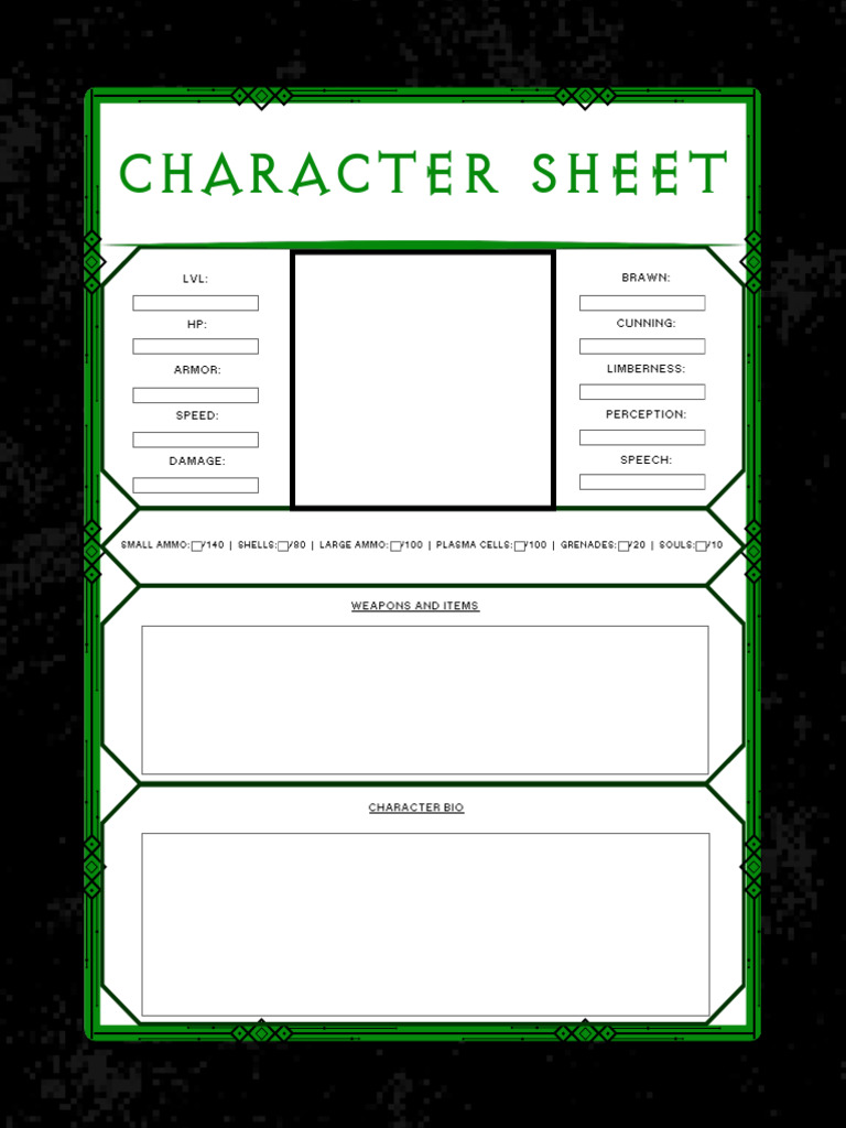 GRIM Character Sheet Form Fillable | PDF