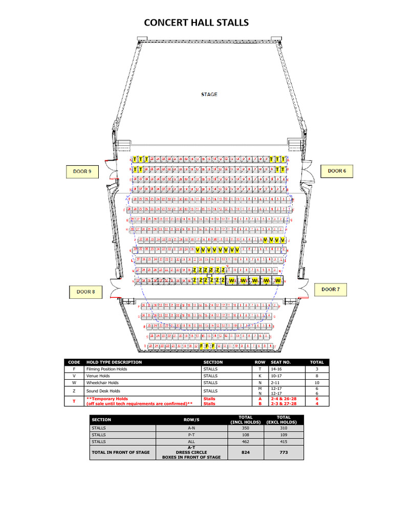 Concert Hall Seating Map With Seating Allocation Removals Feb 20232 ...