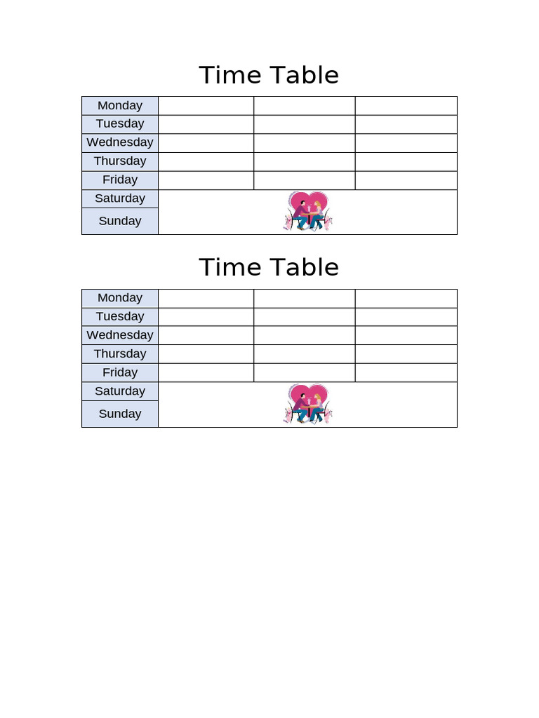 Time Table | PDF