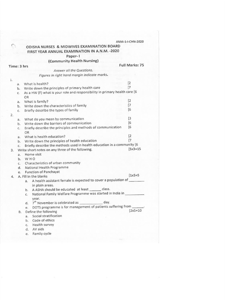 Anm 1styear Old Questions Upto 2020 | PDF