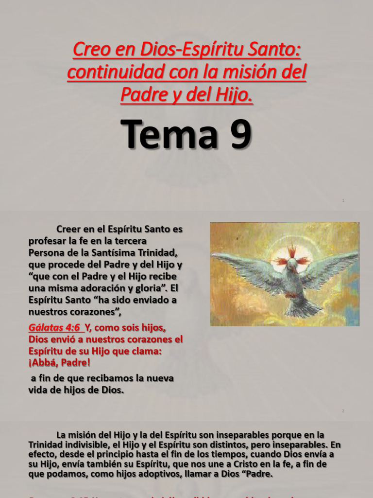 TEMA 9 Creo en Dios-Espíritu Santo | PDF | Cristo (título) | Bautismo