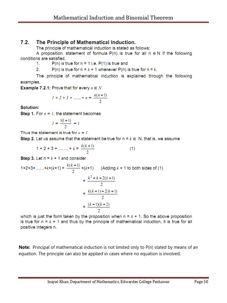Mathematical Induction | PDF