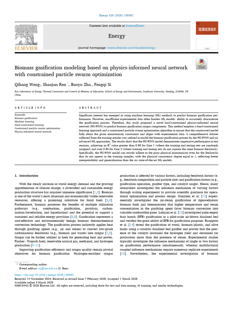Biomass Gasification Model | PDF | Gasification | Machine Learning