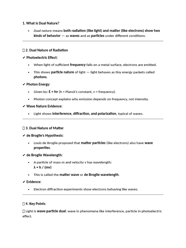 Dual Nature | PDF