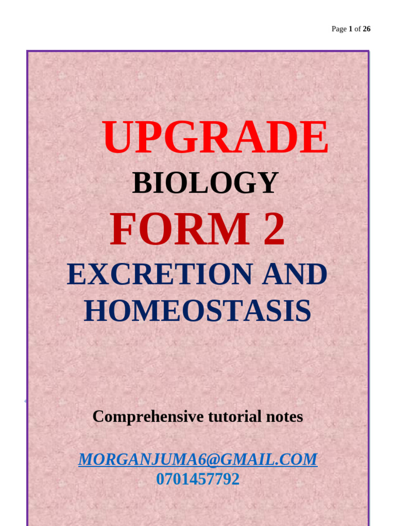 f2 Bio Excretion and Homeostasis | PDF | Kidney | Liver