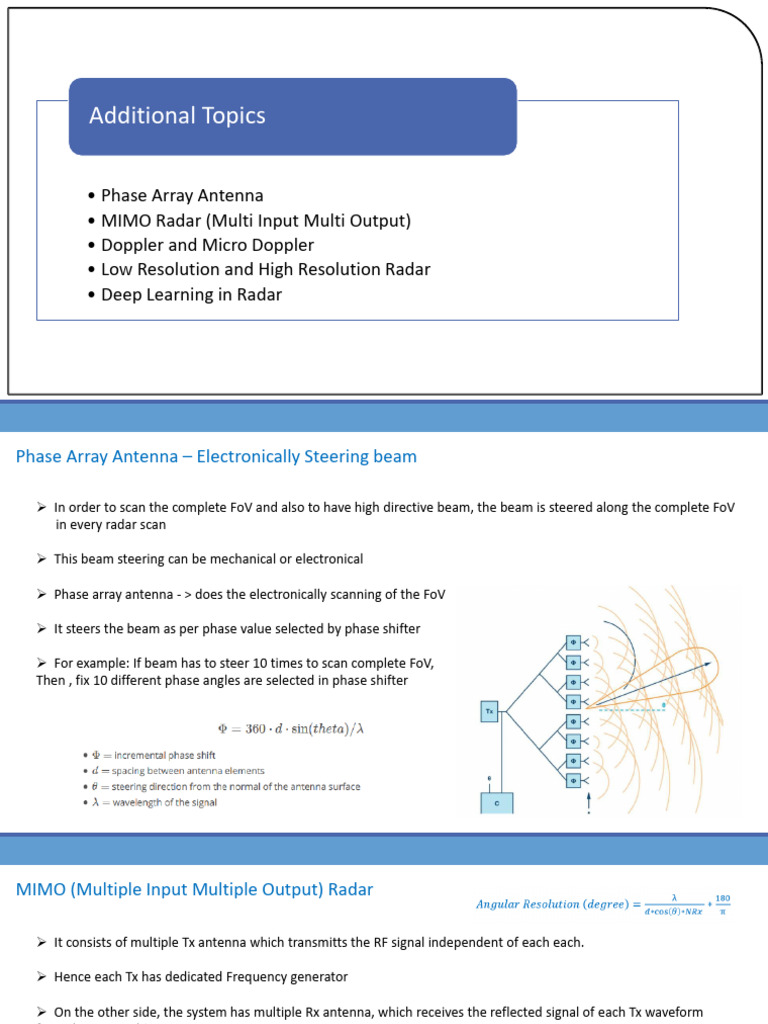 Automotive Radar Additional Topics | PDF | Radar | Phase (Waves)