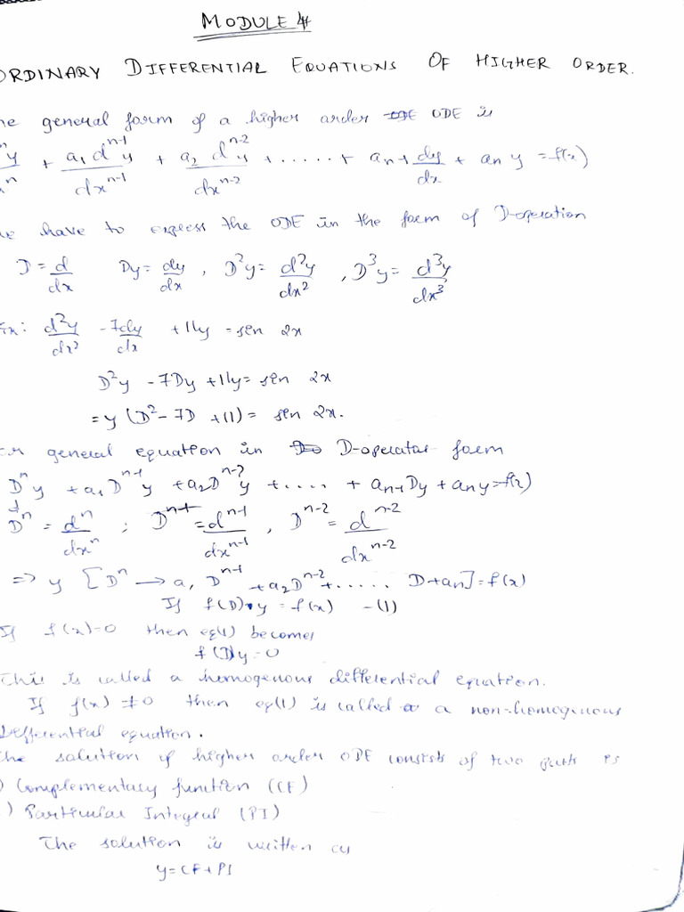 Higher Order Differential 3rd Sem Maths | PDF