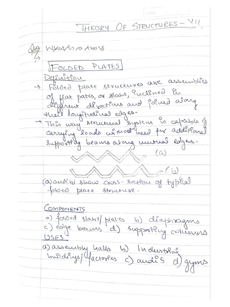 Folded Plate - Notes | PDF