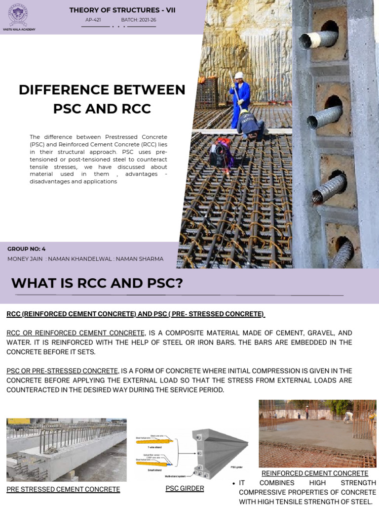 Difference Between PSC and RCC: BATCH: 2021-26 AP-421 | PDF ...