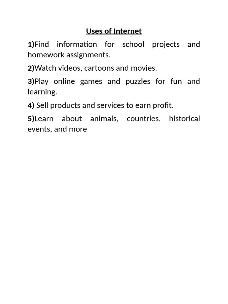 Uses of Internet | PDF