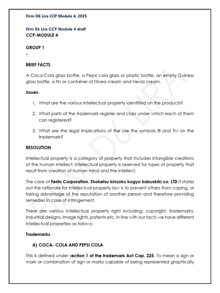 CCP Firm d6 Module 4 Final Draft | PDF | License | Trademark
