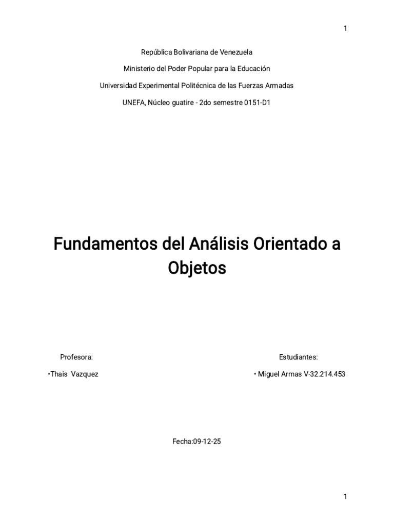 Fundamentos Del Análisis Orientado A Objetos | PDF | Objeto ...