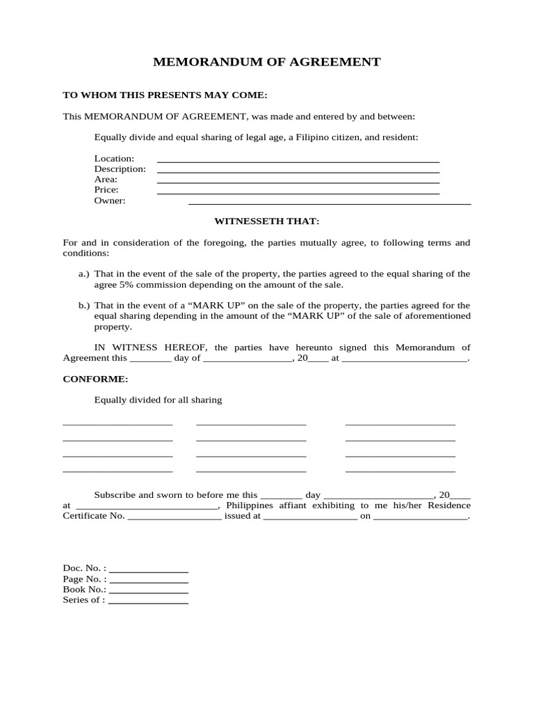 Memorandum of Agreement | PDF