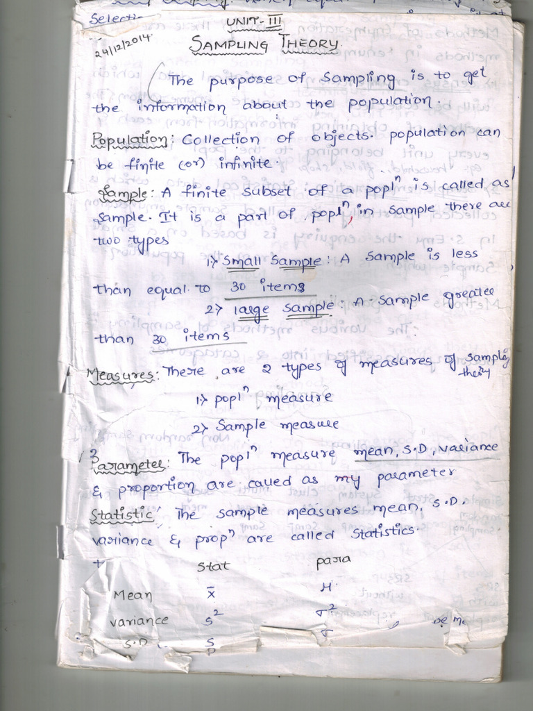 Unit-3 Sampling Theory | PDF