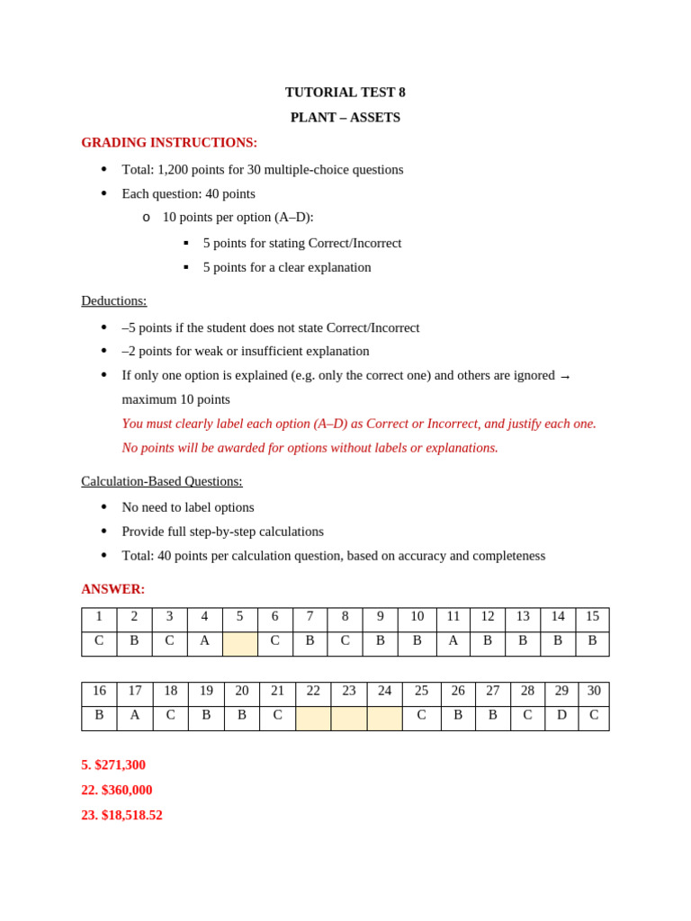 Tutorial Test 8 Solution | PDF