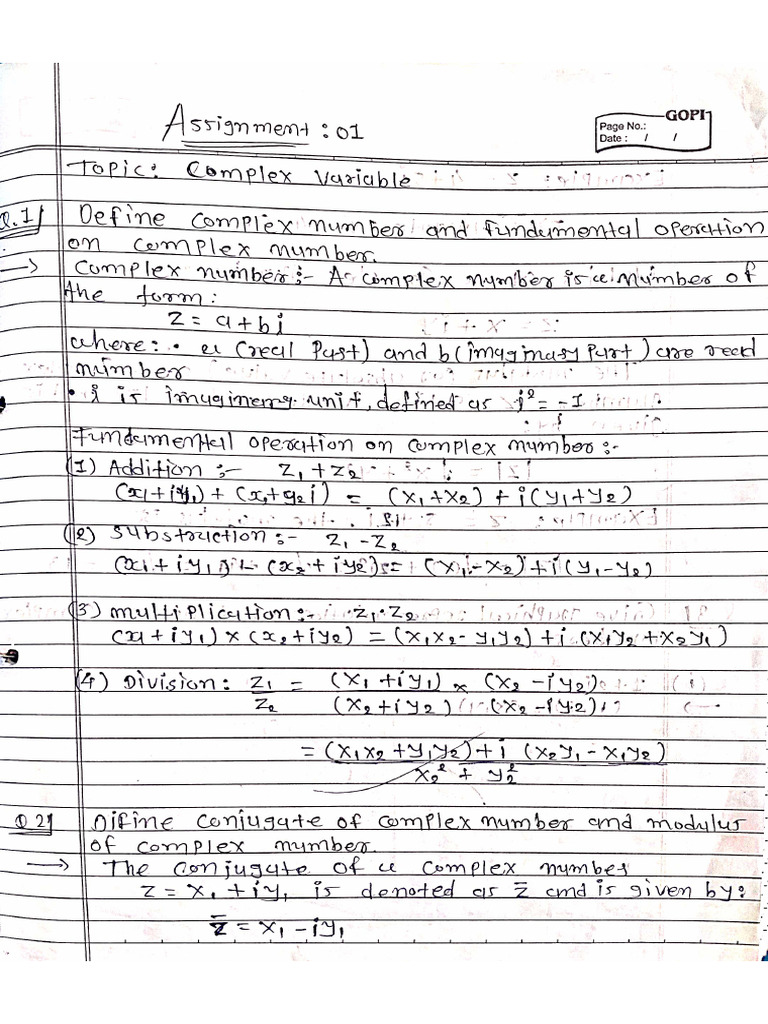 Maths Assignment 1 | PDF
