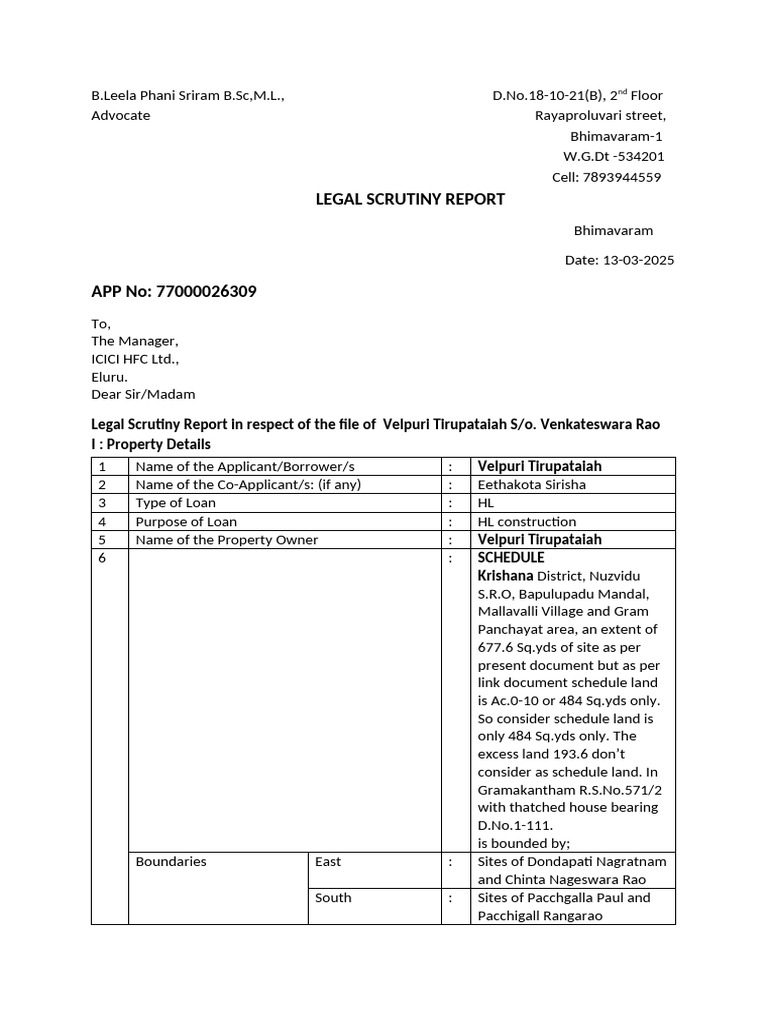 ICICI LSR of Velpuri Tirupataiah Will+Relinqueshment+ Gift Vested ...