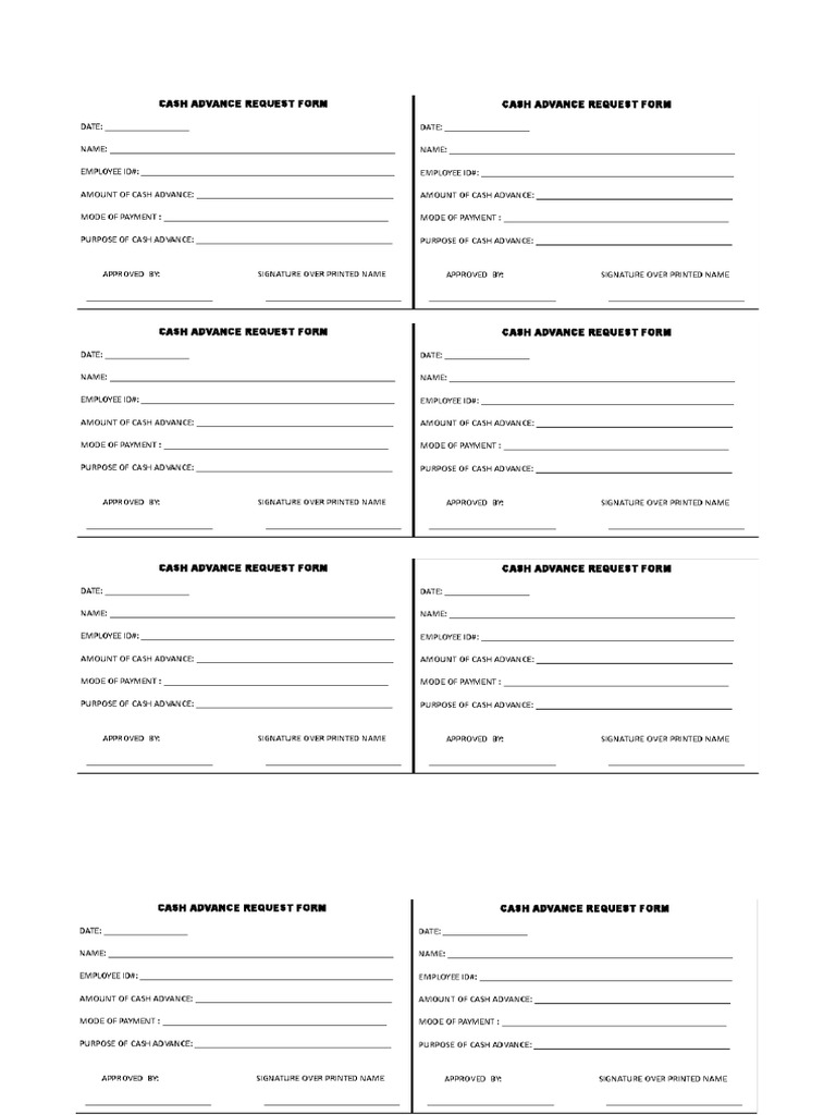 Cash Advance Form | PDF