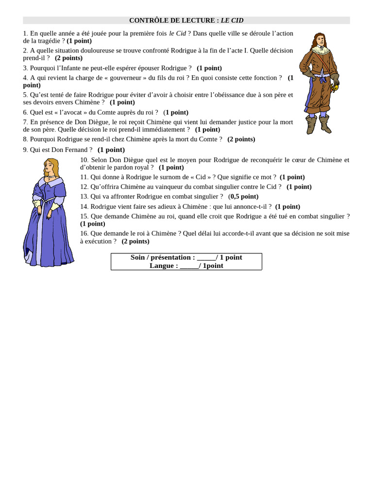 Cid Contr Lecture | PDF | Pièces de théâtre | Tragédie