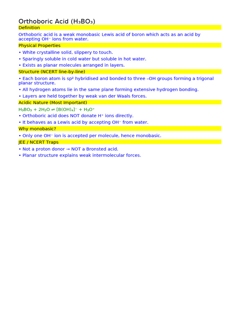 SAMPLE Group13 Orthoboric Acid Handwritten | PDF