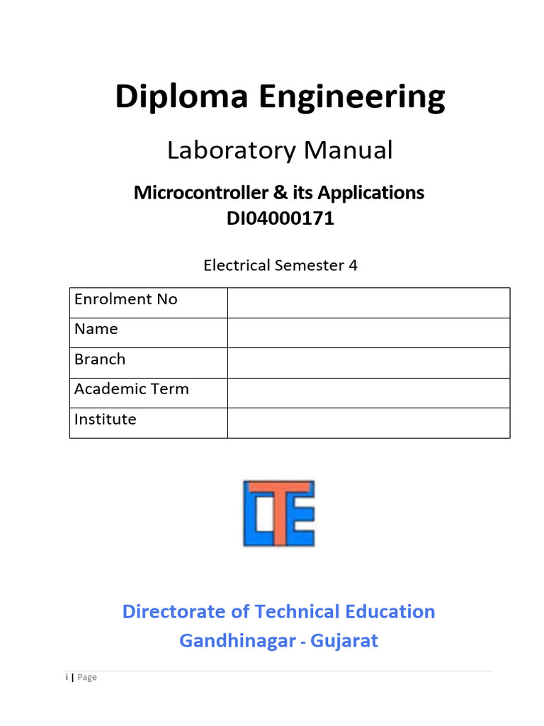 DI04000171 Lab Manual | PDF | Microcontroller | Engineering