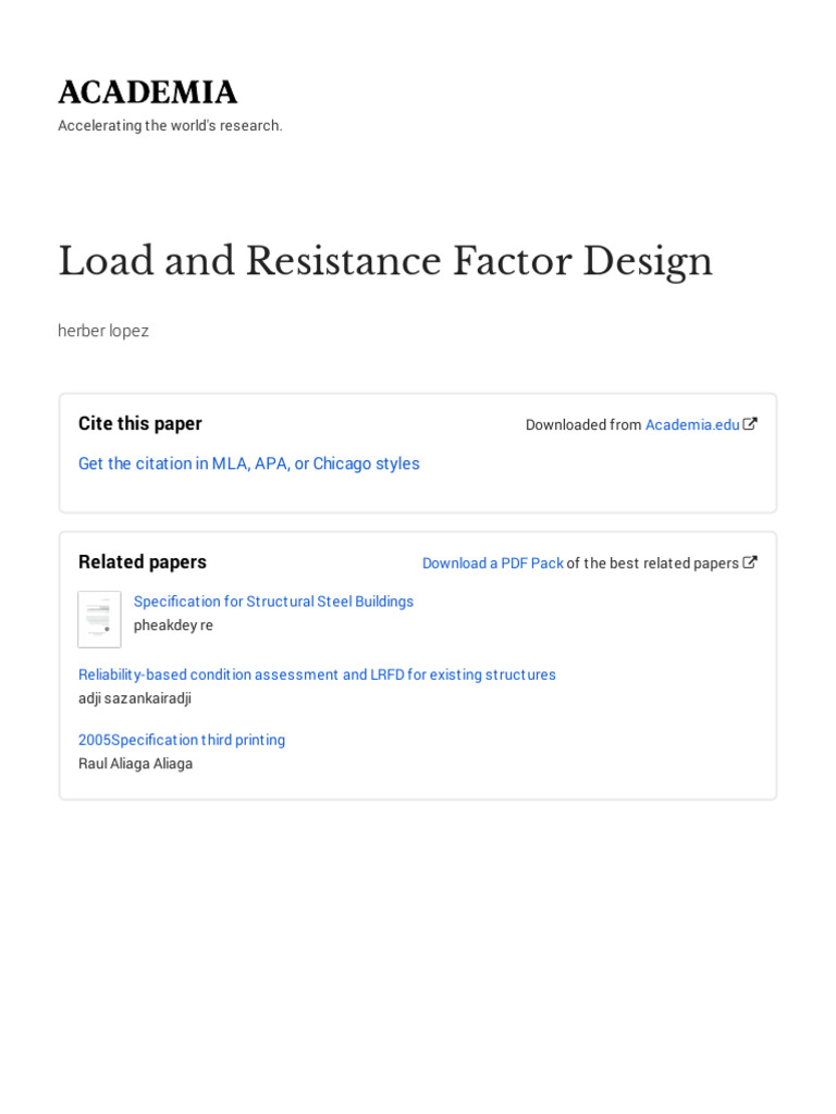 Load and Resistance Factor Design With Cover Page v2 | PDF | Strength ...