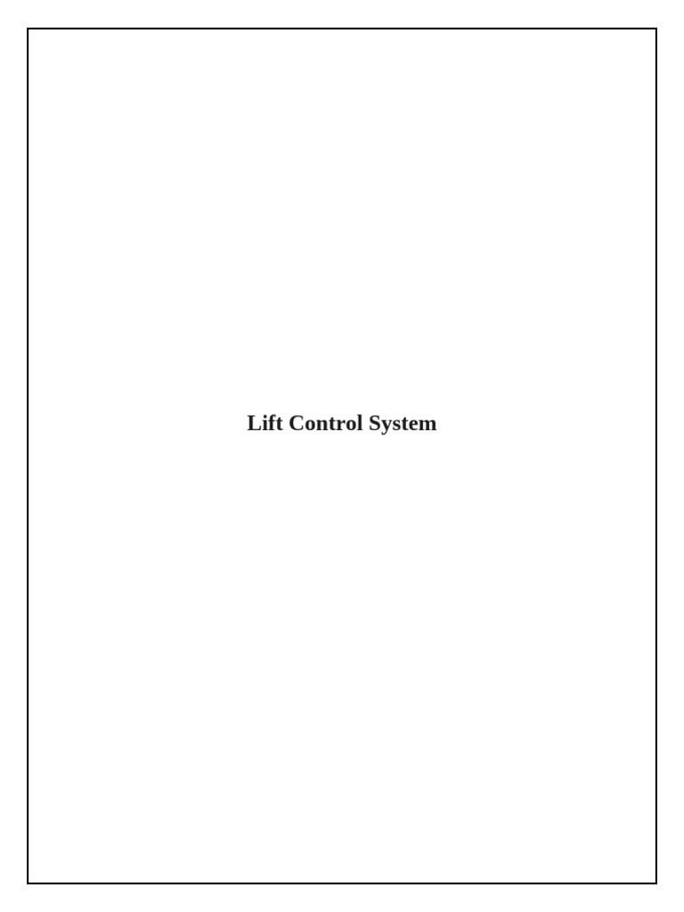 Lift Control System | PDF | Elevator | Electric Motor