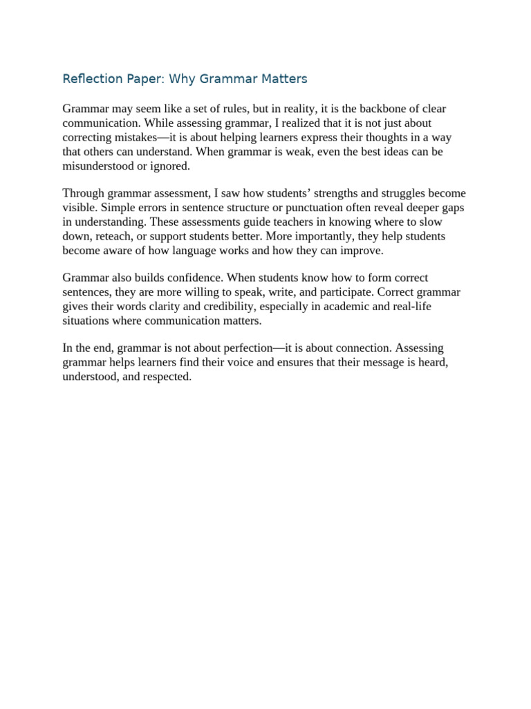 Reflection Paper | PDF