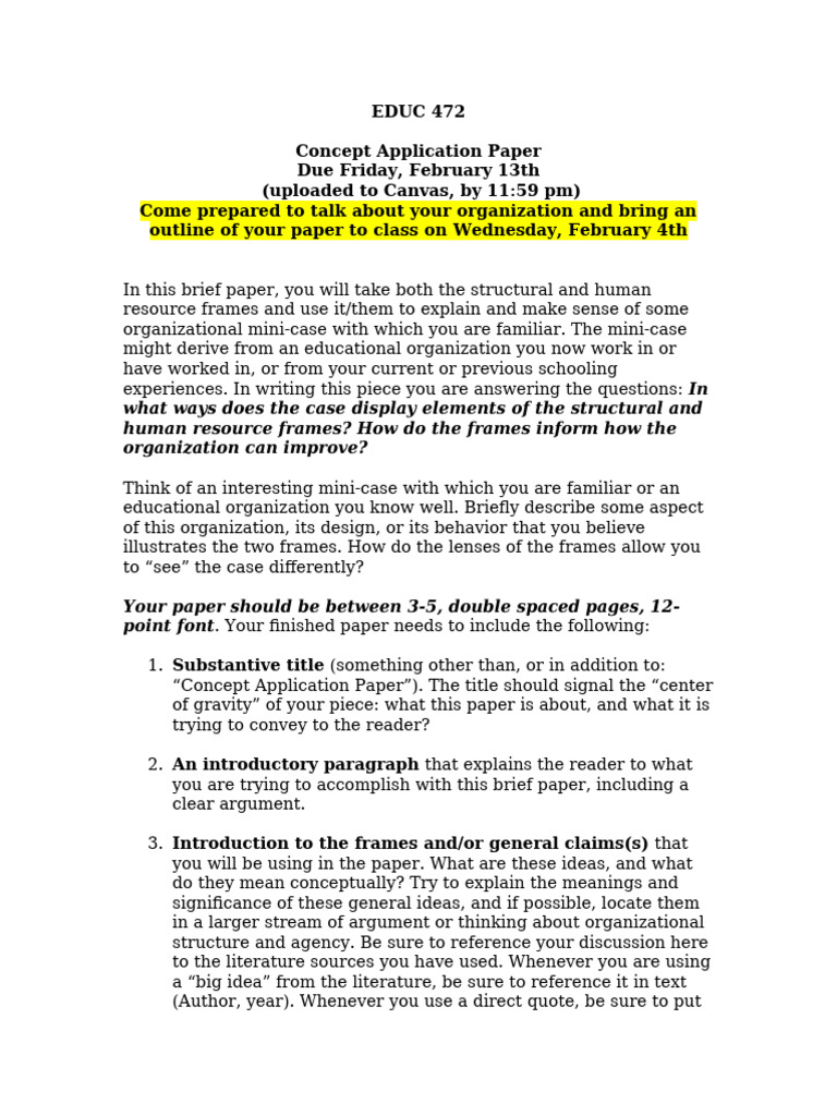 Concept Application Paper Assignment - Winter 2026 | PDF | Citation ...