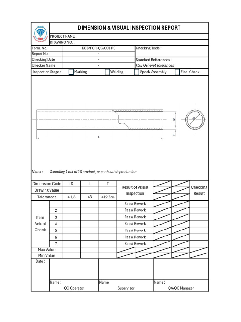 Dimensional Pipe Checksheets | PDF