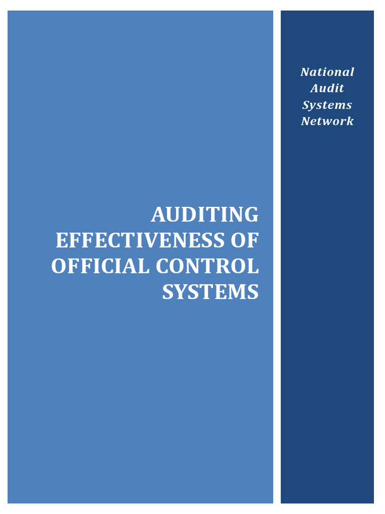 Auditing Effectiveness of Official Control Systems | PDF | Audit ...