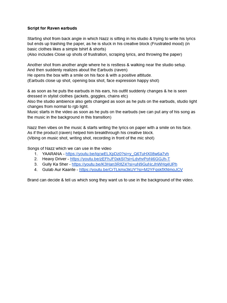 Script For Raven Earbuds | PDF