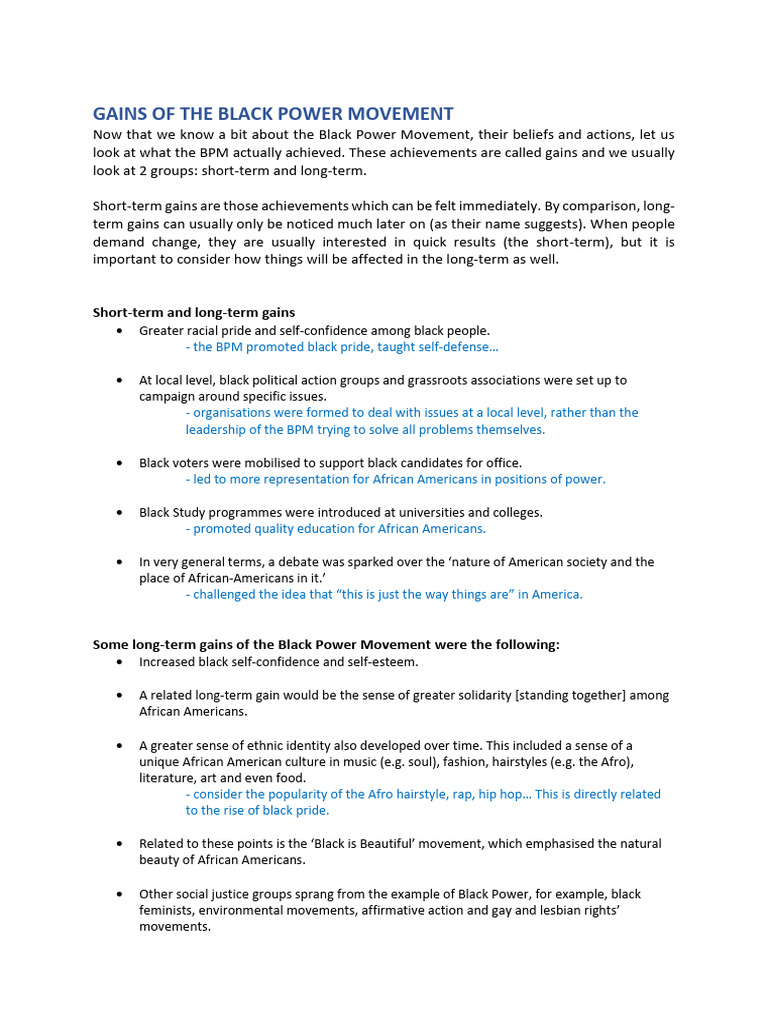 Civil Rights and Black Power Movement | PDF | Black Power | Pride