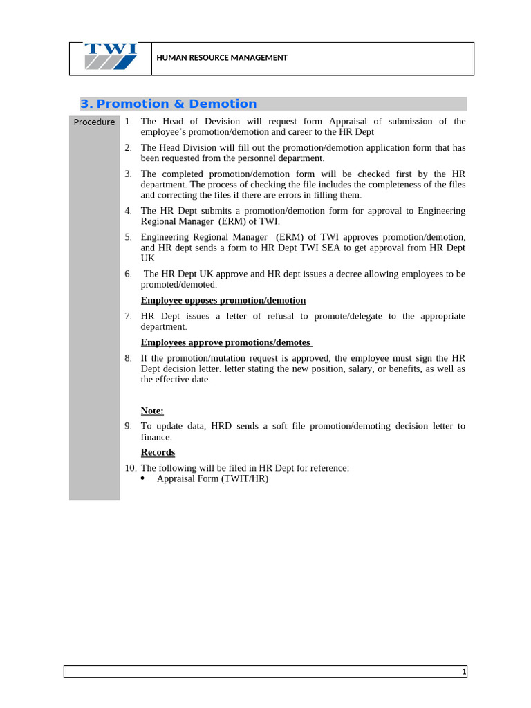 Promotion | PDF | Human Resources | Mentorship
