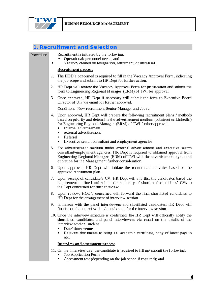 Recruitment and Selection | PDF | Recruitment | Business