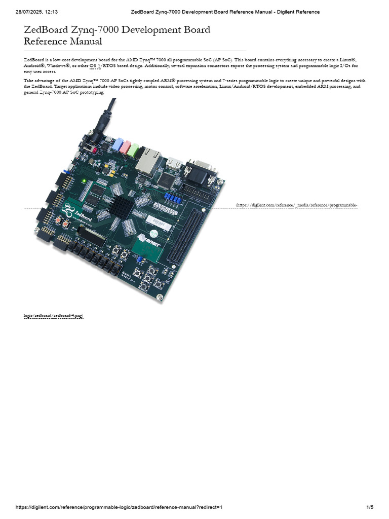 ZedBoard Zynq-7000 Development Board Reference Manual - Digilent ...