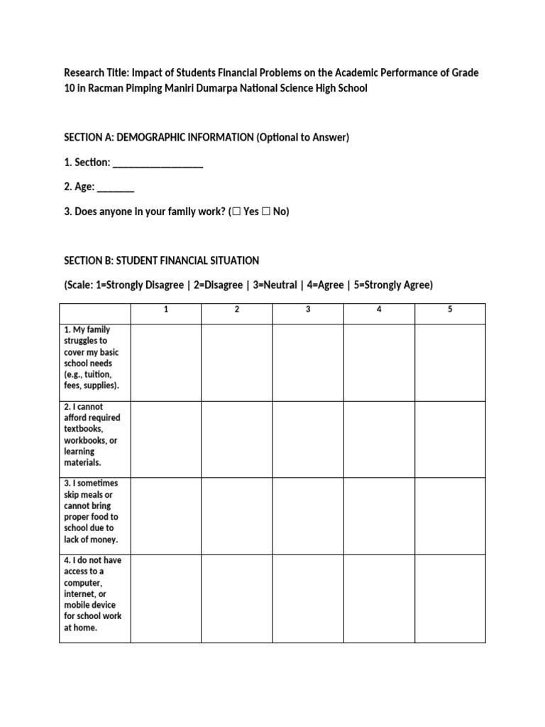 Research Questionnaire 121626 | PDF