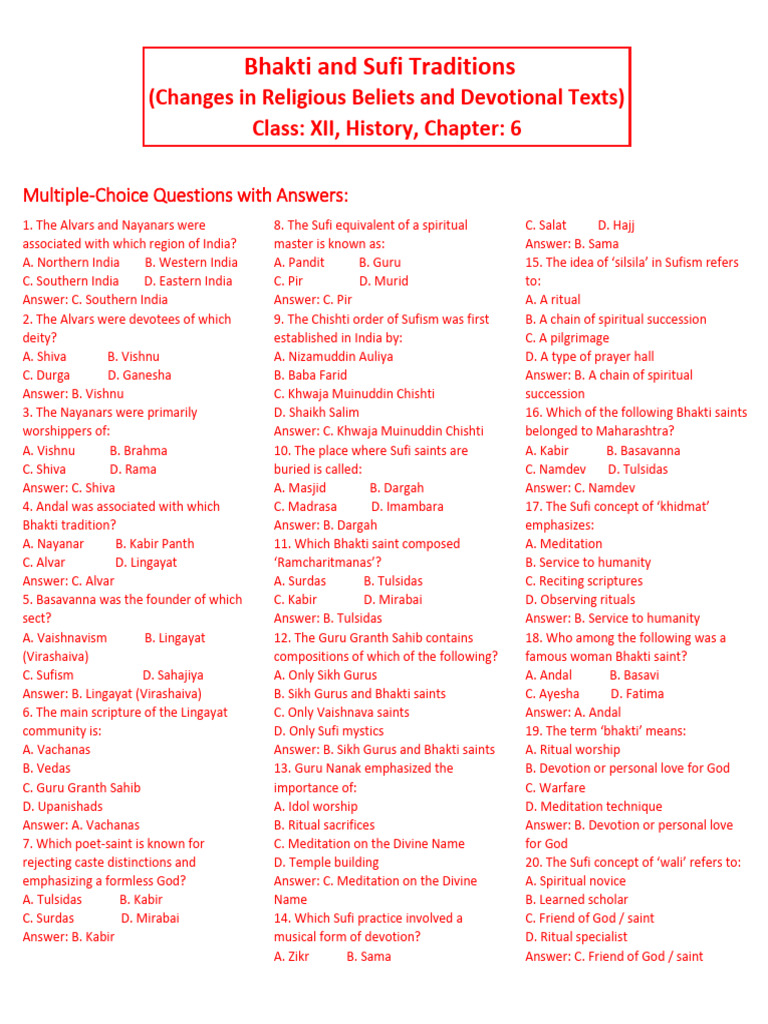Bhakti and Sufi Traditions History | PDF | Bhakti Movement | Bhakti