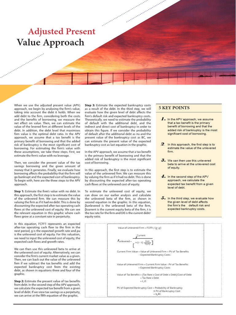 Adjusted Present Value Approach | PDF | Leverage (Finance) | Debt