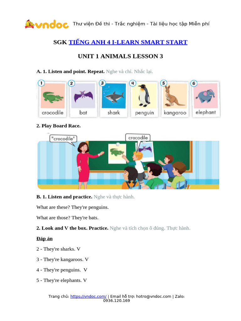 Tieng Anh 4 I Learn Smart Start Unit 1 Lesson 3 | PDF