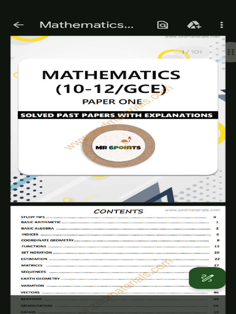 Mathematics Pamphletand Revision Kit Paper 1 | PDF