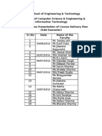 Course Delivery Plan