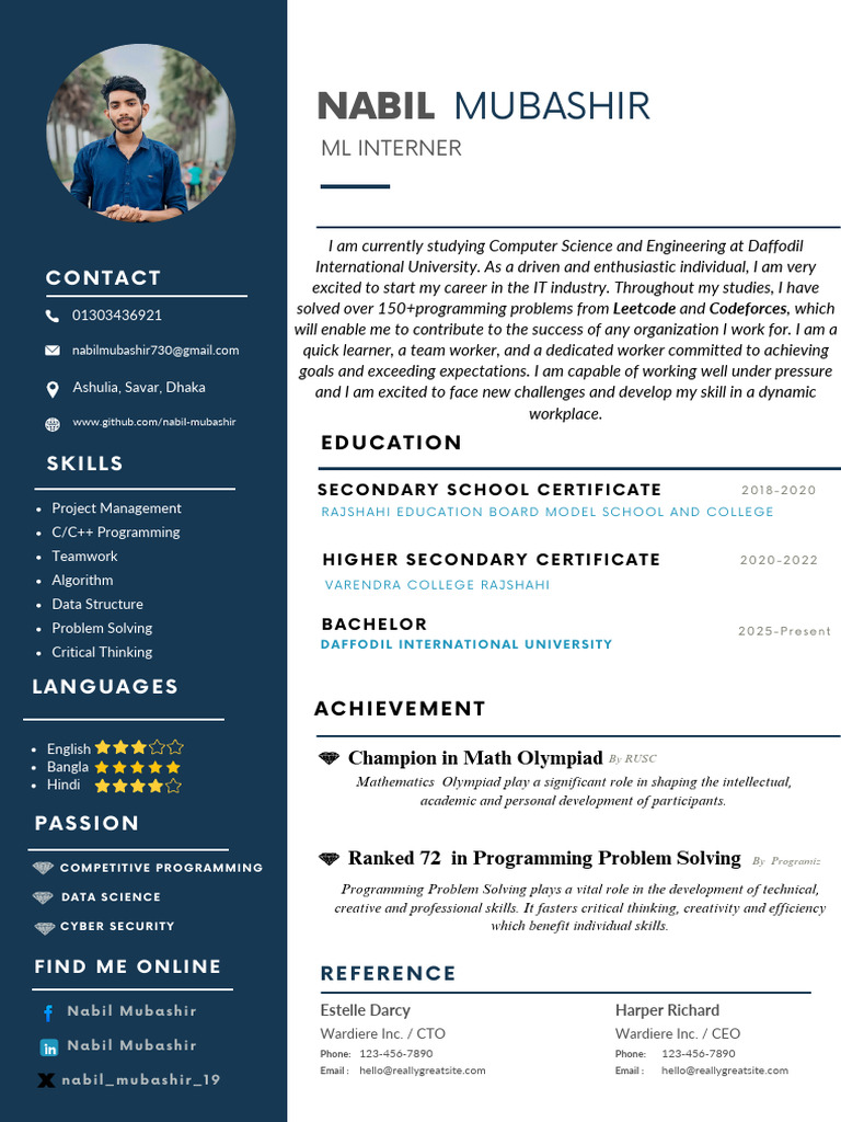 Blue Simple Professional CV Resume 2 | PDF | Computing | Computer Science