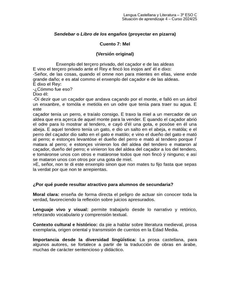 Séndebar o Libro de Los Engaños | PDF | Prosa