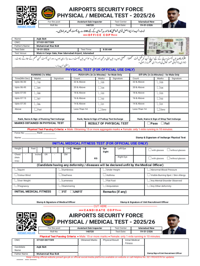 Test Slip - Join ASF | PDF | Medical Specialties | Diseases And Disorders