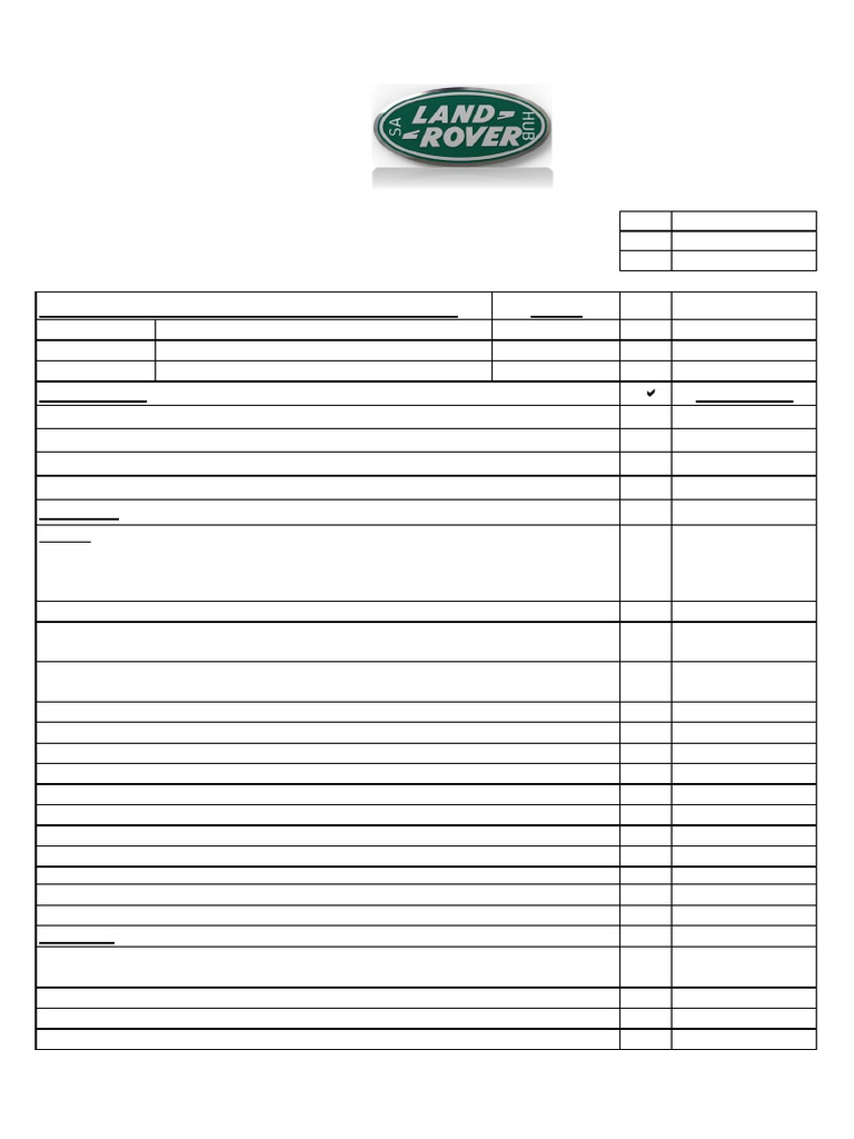 SA Land Rover Hub - Rebuilld Check List January 2026 | PDF | Motor ...