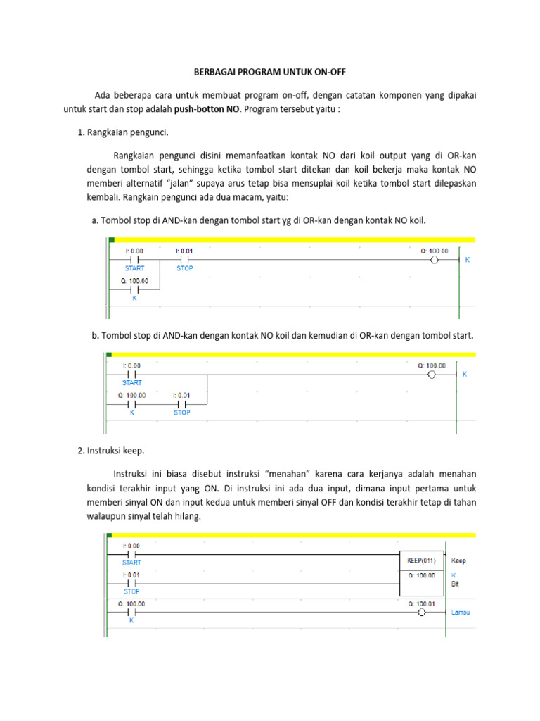 Berbagai Program Untuk On-Off | PDF