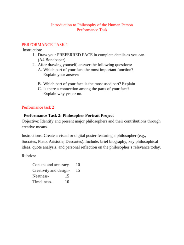 Philosophy Performance Task | PDF